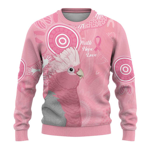 Australia Breast Cancer Awareness Ugly Christmas Sweater Galah Faith Hope Love Pink Month - Aussie Hoodie