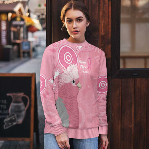 Australia Breast Cancer Awareness Ugly Christmas Sweater Galah Faith Hope Love Pink Month - Aussie Hoodie