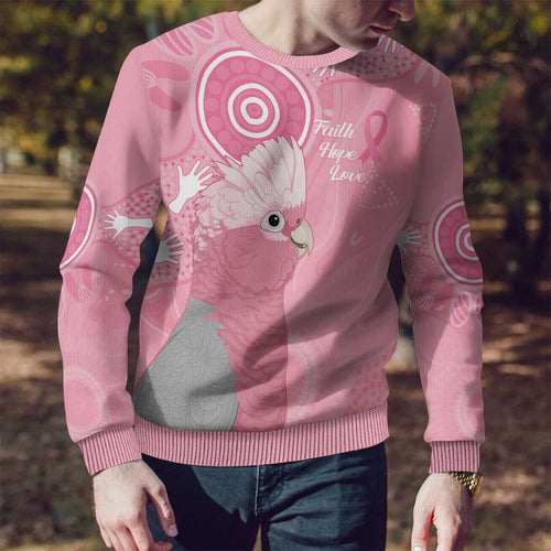 Australia Breast Cancer Awareness Ugly Christmas Sweater Galah Faith Hope Love Pink Month - Aussie Hoodie