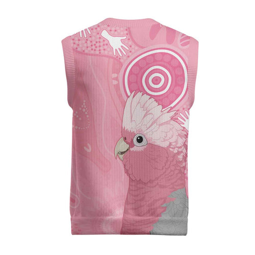 Australia Breast Cancer Awareness Christmas Knitted V-Neck Vest Galah Faith Hope Love Pink Month - Aussie Hoodie