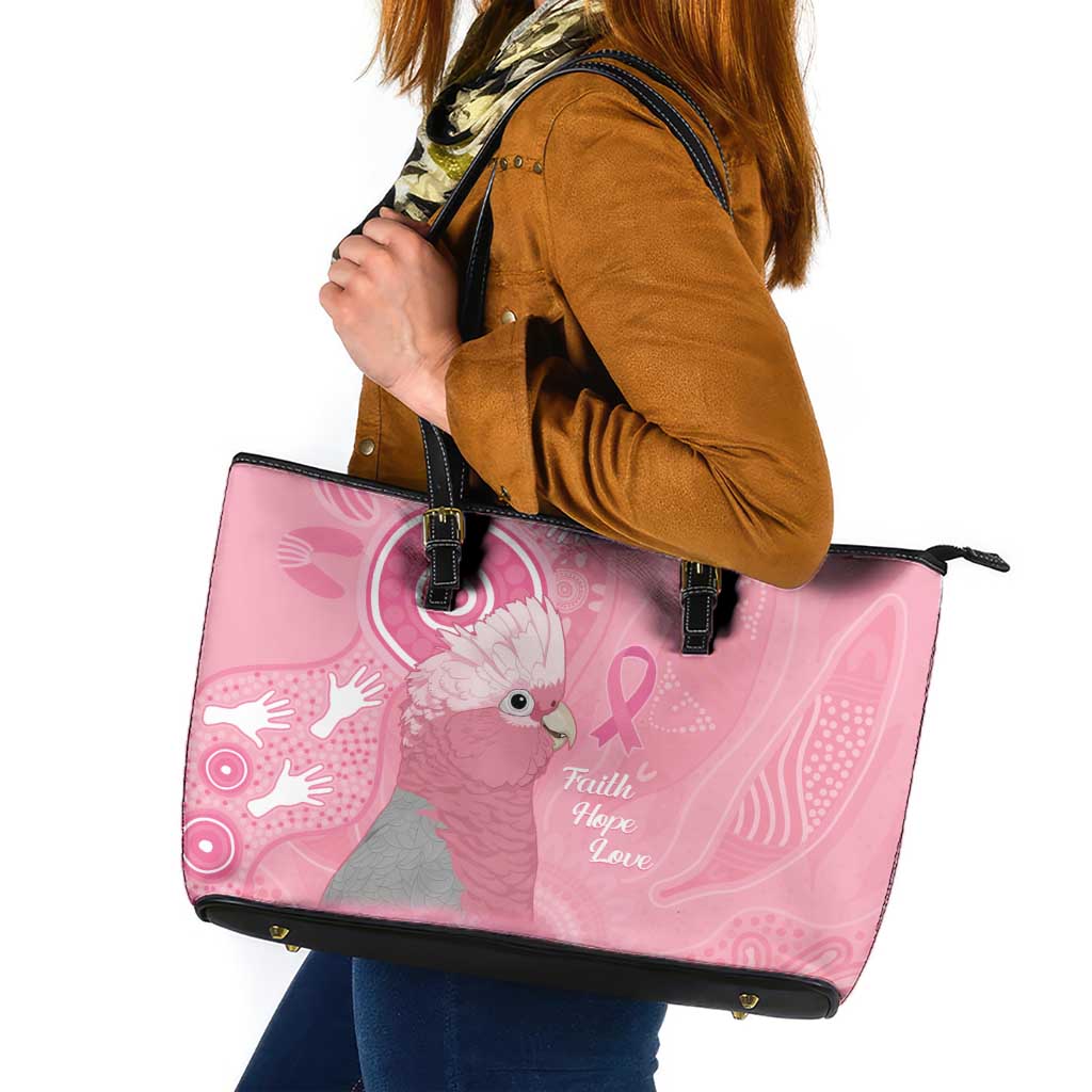 Australia Breast Cancer Awareness Leather Tote Bag Galah Faith Hope Love Pink Month - Aussie Hoodie
