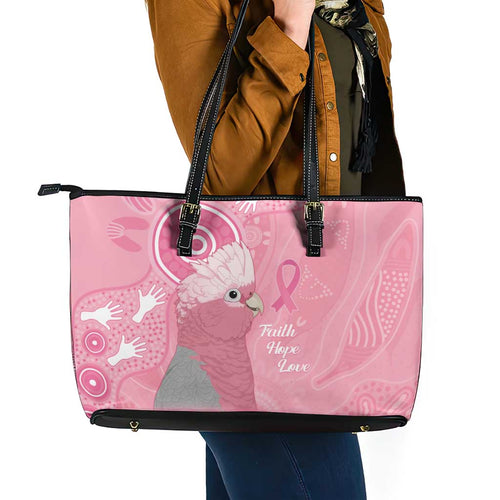 Australia Breast Cancer Awareness Leather Tote Bag Galah Faith Hope Love Pink Month - Aussie Hoodie