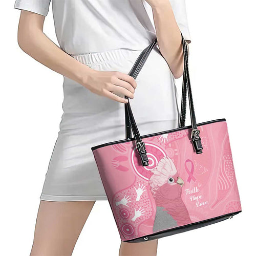 Australia Breast Cancer Awareness Leather Tote Bag Galah Faith Hope Love Pink Month - Aussie Hoodie