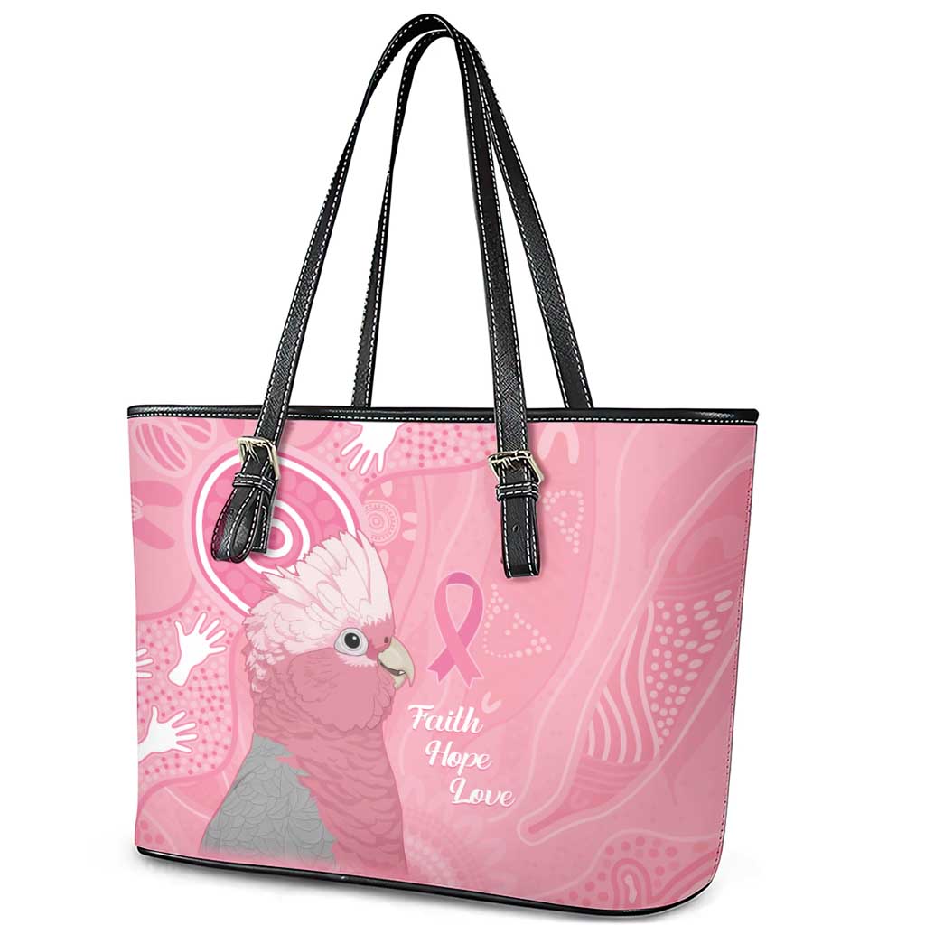 Australia Breast Cancer Awareness Leather Tote Bag Galah Faith Hope Love Pink Month - Aussie Hoodie
