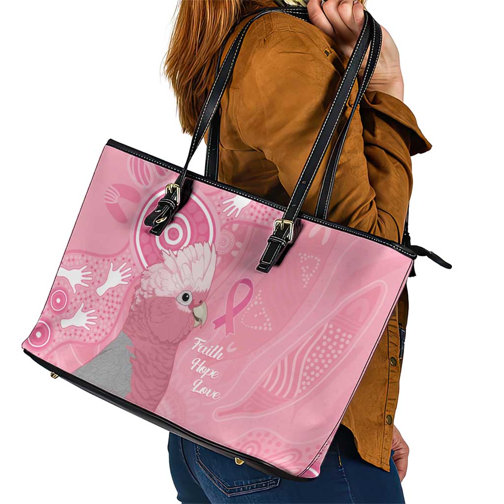 Australia Breast Cancer Awareness Leather Tote Bag Galah Faith Hope Love Pink Month - Aussie Hoodie