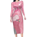 Australia Breast Cancer Awareness Long Sleeve Bodycon Dress Galah Faith Hope Love Pink Month - Aussie Hoodie