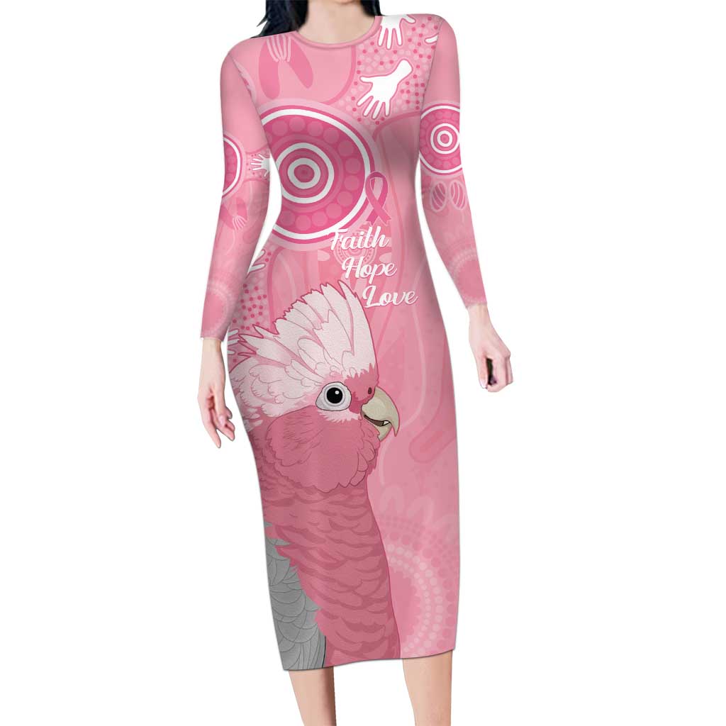 Australia Breast Cancer Awareness Long Sleeve Bodycon Dress Galah Faith Hope Love Pink Month - Aussie Hoodie