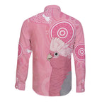 Australia Breast Cancer Awareness Long Sleeve Button Shirt Galah Faith Hope Love Pink Month - Aussie Hoodie