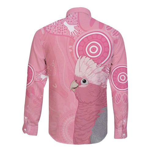 Australia Breast Cancer Awareness Long Sleeve Button Shirt Galah Faith Hope Love Pink Month - Aussie Hoodie