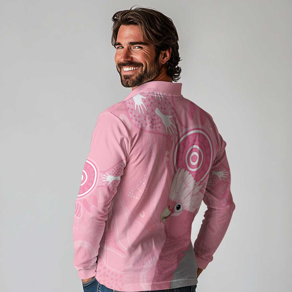 Australia Breast Cancer Awareness Long Sleeve Polo Shirt Galah Faith Hope Love Pink Month - Aussie Hoodie