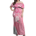 Australia Breast Cancer Awareness Off Shoulder Maxi Dress Galah Faith Hope Love Pink Month - Aussie Hoodie