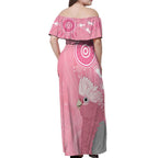 Australia Breast Cancer Awareness Off Shoulder Maxi Dress Galah Faith Hope Love Pink Month - Aussie Hoodie