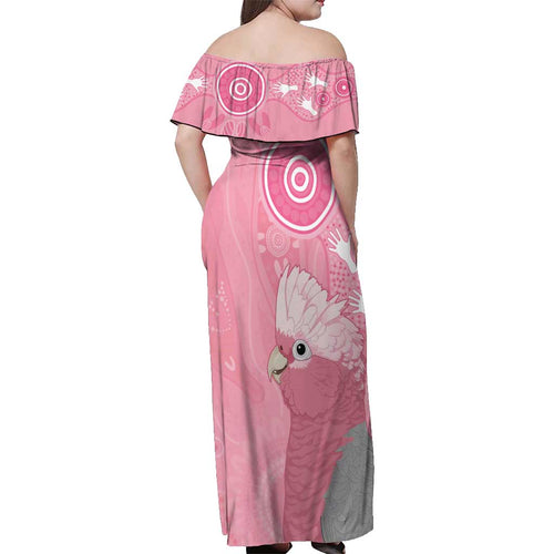 Australia Breast Cancer Awareness Off Shoulder Maxi Dress Galah Faith Hope Love Pink Month - Aussie Hoodie