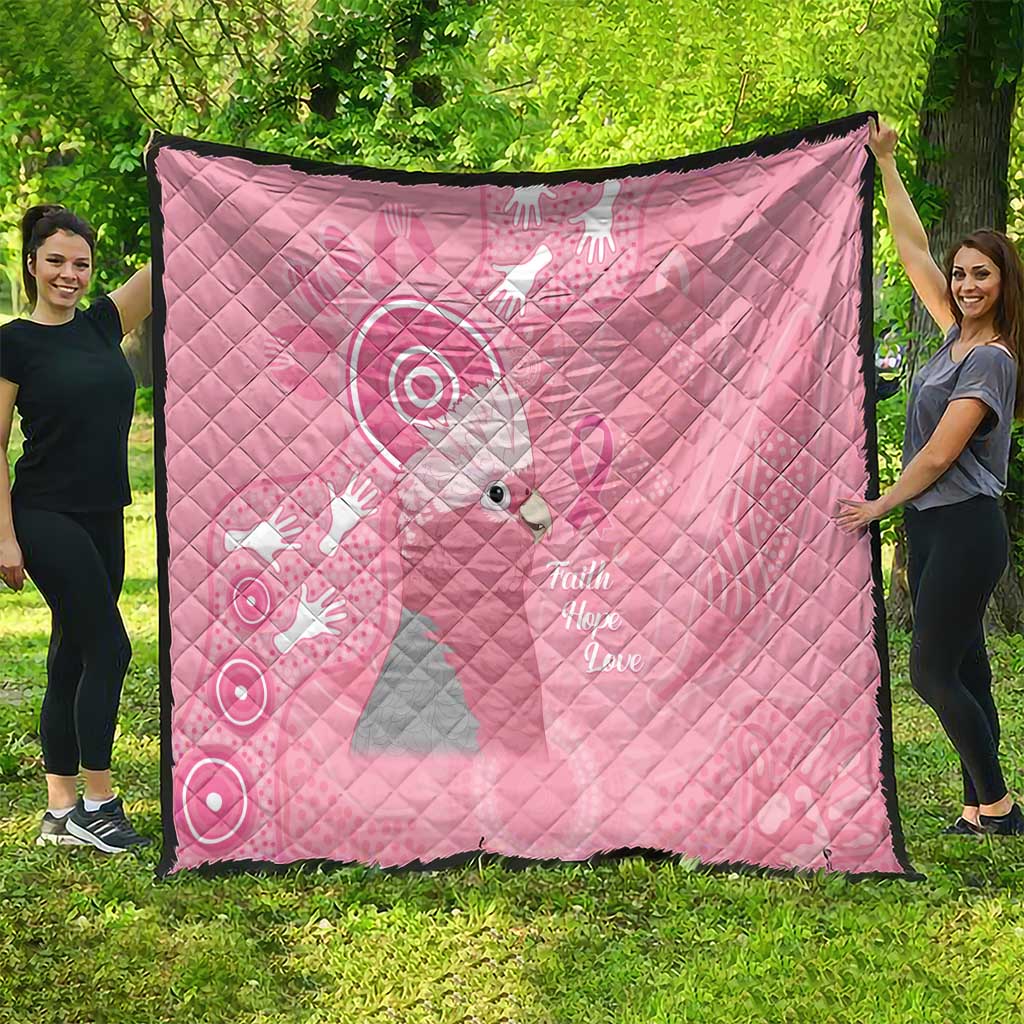 Australia Breast Cancer Awareness Quilt Galah Faith Hope Love Pink Month - Aussie Hoodie