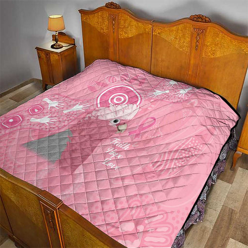 Australia Breast Cancer Awareness Quilt Galah Faith Hope Love Pink Month - Aussie Hoodie