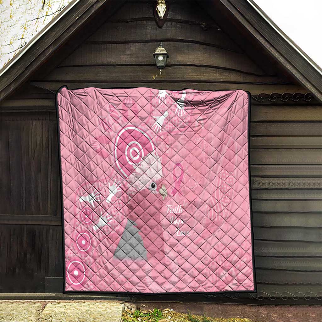 Australia Breast Cancer Awareness Quilt Galah Faith Hope Love Pink Month - Aussie Hoodie