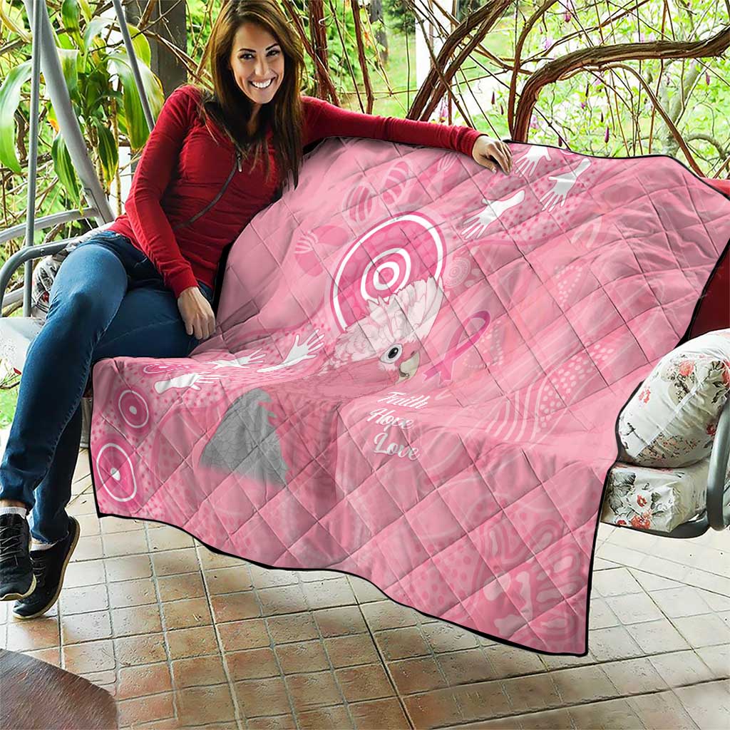 Australia Breast Cancer Awareness Quilt Galah Faith Hope Love Pink Month - Aussie Hoodie