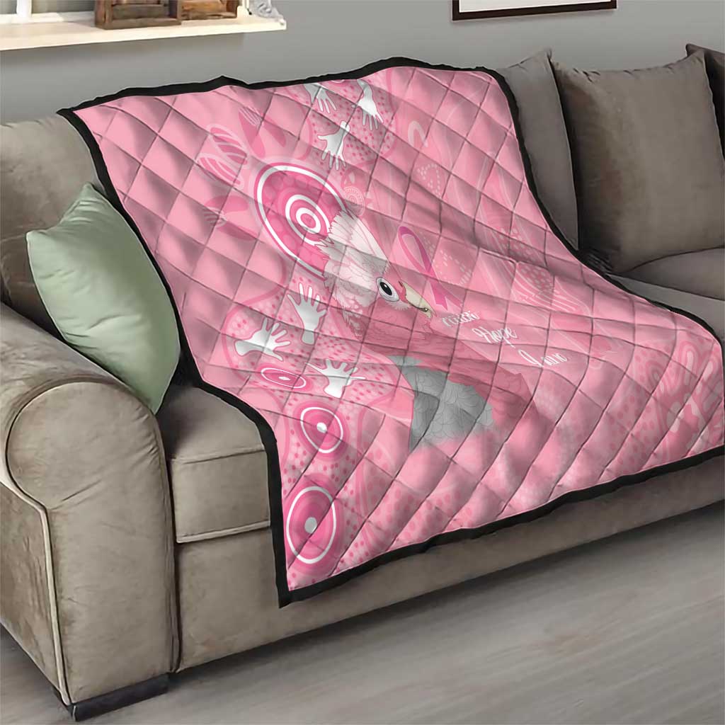 Australia Breast Cancer Awareness Quilt Galah Faith Hope Love Pink Month - Aussie Hoodie