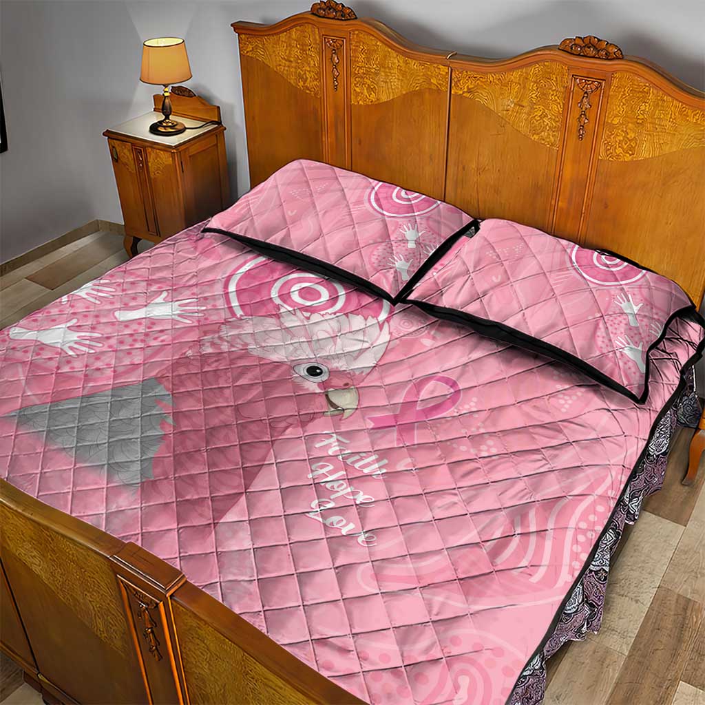 Australia Breast Cancer Awareness Quilt Bed Set Galah Faith Hope Love Pink Month - Aussie Hoodie