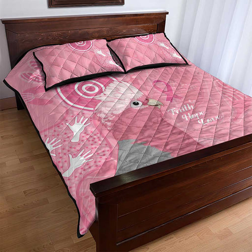 Australia Breast Cancer Awareness Quilt Bed Set Galah Faith Hope Love Pink Month - Aussie Hoodie