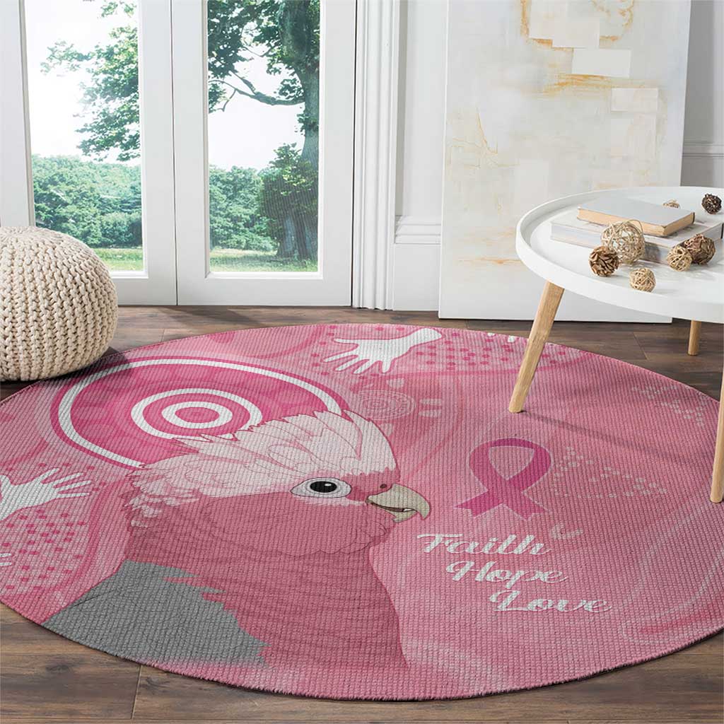 Australia Breast Cancer Awareness Round Carpet Galah Faith Hope Love Pink Month - Aussie Hoodie