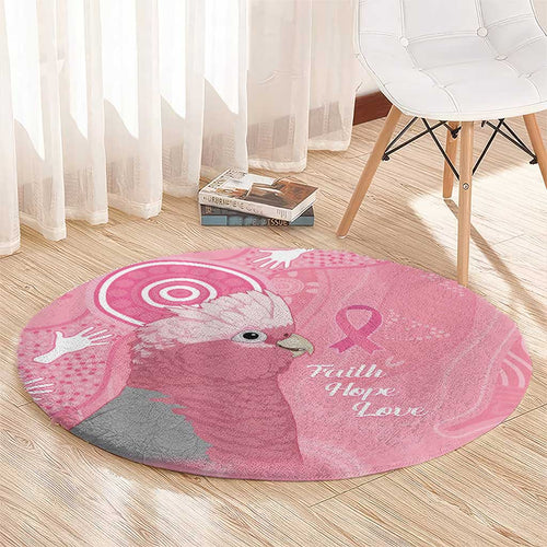 Australia Breast Cancer Awareness Round Carpet Galah Faith Hope Love Pink Month - Aussie Hoodie