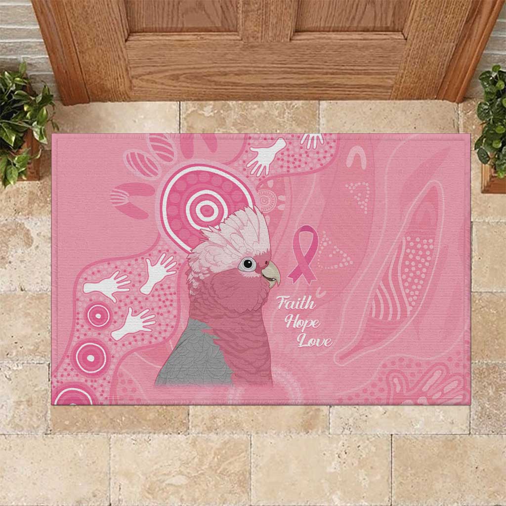 Australia Breast Cancer Awareness Rubber Doormat Galah Faith Hope Love Pink Month - Aussie Hoodie