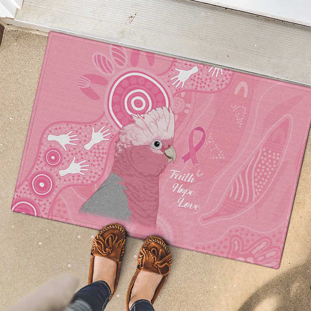 Australia Breast Cancer Awareness Rubber Doormat Galah Faith Hope Love Pink Month - Aussie Hoodie