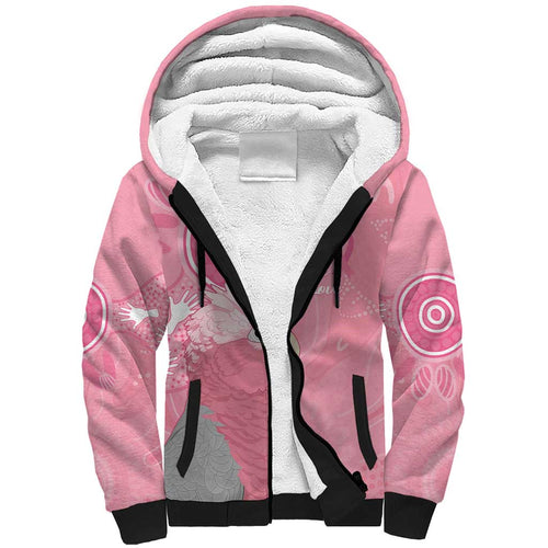 Australia Breast Cancer Awareness Sherpa Hoodie Galah Faith Hope Love Pink Month - Aussie Hoodie