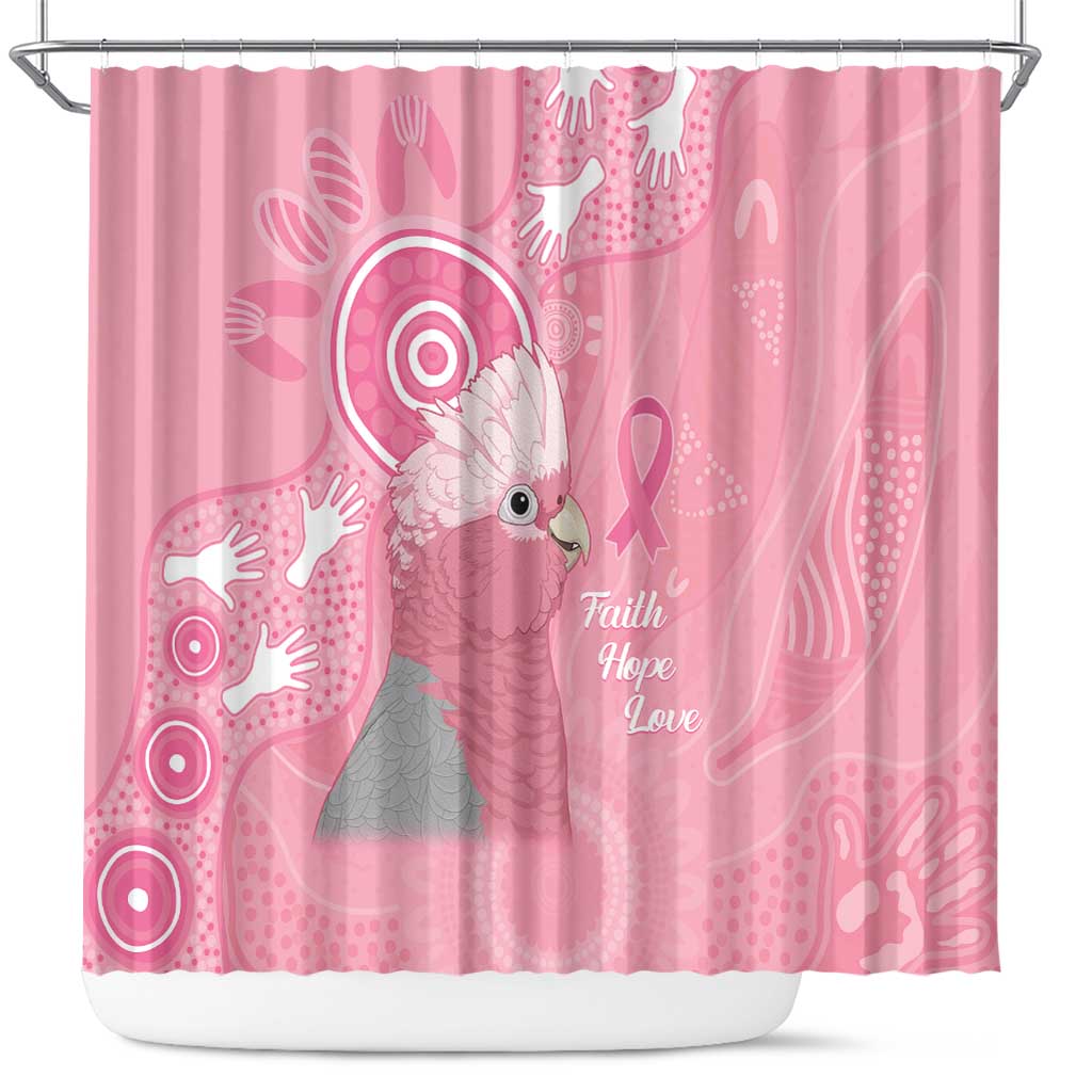 Australia Breast Cancer Awareness Shower Curtain Galah Faith Hope Love Pink Month - Aussie Hoodie
