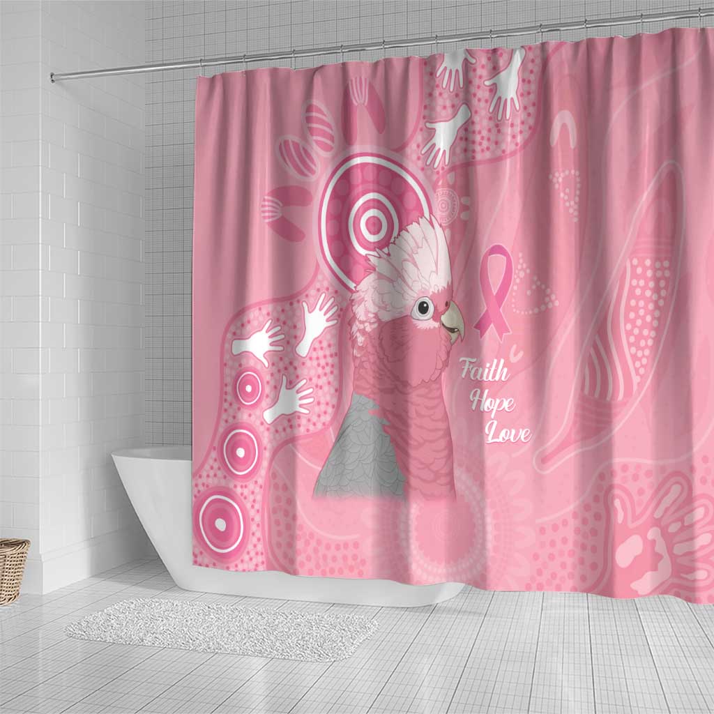 Australia Breast Cancer Awareness Shower Curtain Galah Faith Hope Love Pink Month - Aussie Hoodie