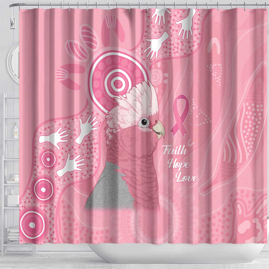 Australia Breast Cancer Awareness Shower Curtain Galah Faith Hope Love Pink Month - Aussie Hoodie