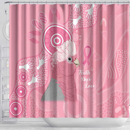 Australia Breast Cancer Awareness Shower Curtain Galah Faith Hope Love Pink Month - Aussie Hoodie