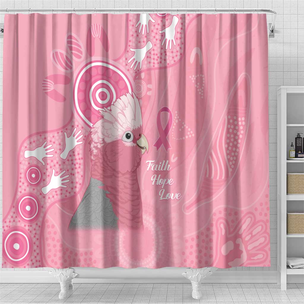 Australia Breast Cancer Awareness Shower Curtain Galah Faith Hope Love Pink Month - Aussie Hoodie