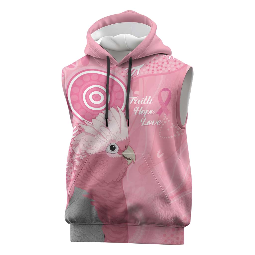 Australia Breast Cancer Awareness Sleeveless Hoodie Galah Faith Hope Love Pink Month - Aussie Hoodie