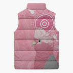 Australia Breast Cancer Awareness Sleeveless Puffer Jacket Galah Faith Hope Love Pink Month - Aussie Hoodie