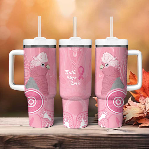 Australia Breast Cancer Awareness Tumbler With Handle Galah Faith Hope Love Pink Month - Aussie Hoodie