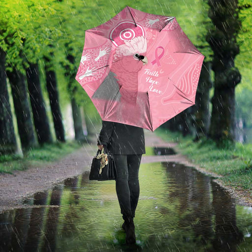 Australia Breast Cancer Awareness Umbrella Galah Faith Hope Love Pink Month - Aussie Hoodie
