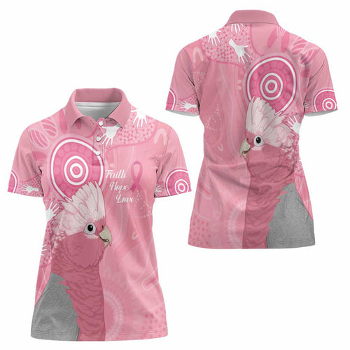 Australia Breast Cancer Awareness Women Polo Shirt Galah Faith Hope Love Pink Month - Aussie Hoodie