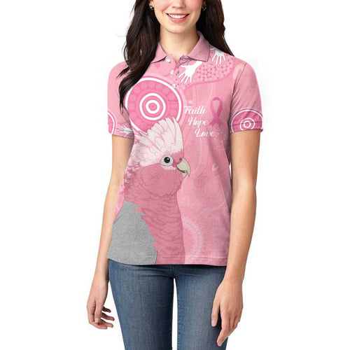Australia Breast Cancer Awareness Women Polo Shirt Galah Faith Hope Love Pink Month - Aussie Hoodie