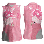 Australia Breast Cancer Awareness Women Sleeveless Polo Shirt Galah Faith Hope Love Pink Month - Aussie Hoodie