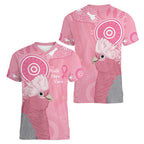 Australia Breast Cancer Awareness Women V-Neck T-Shirt Galah Faith Hope Love Pink Month - Aussie Hoodie