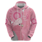 Australia Breast Cancer Awareness Zip Hoodie Galah Faith Hope Love Pink Month - Aussie Hoodie