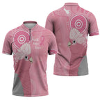 Australia Breast Cancer Awareness Zipper Polo Shirt Galah Faith Hope Love Pink Month - Aussie Hoodie