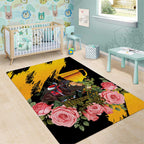 Personalised Australia Melbourne Cup Day Area Rug Horse Racing Trophy With Roses LT14