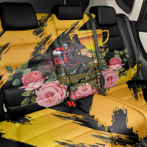 Australia Melbourne Cup Day Back Car Seat Cover Horse Racing Trophy With Roses LT14