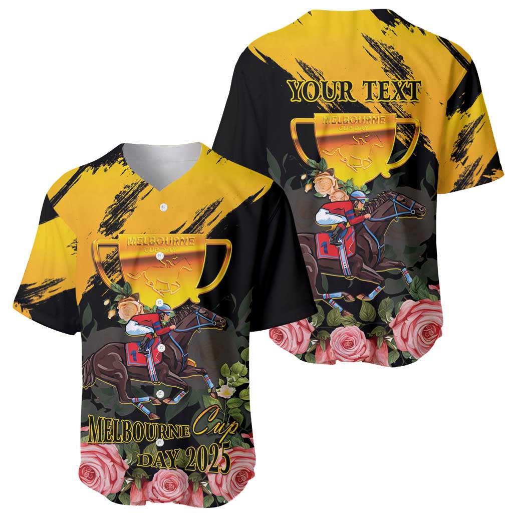 Personalised Australia Melbourne Cup Day Baseball Jersey Horse Racing Trophy With Roses LT14