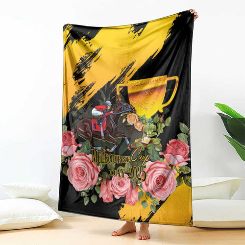 Personalised Australia Melbourne Cup Day Blanket Horse Racing Trophy With Roses LT14