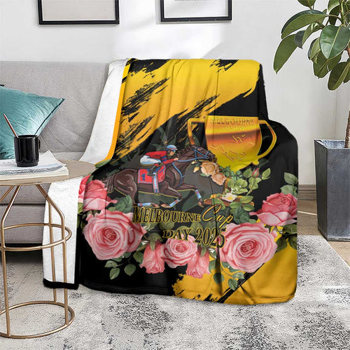 Personalised Australia Melbourne Cup Day Blanket Horse Racing Trophy With Roses LT14
