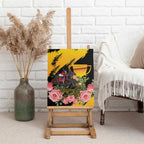 Personalised Australia Melbourne Cup Day Canvas Wall Art Horse Racing Trophy With Roses LT14